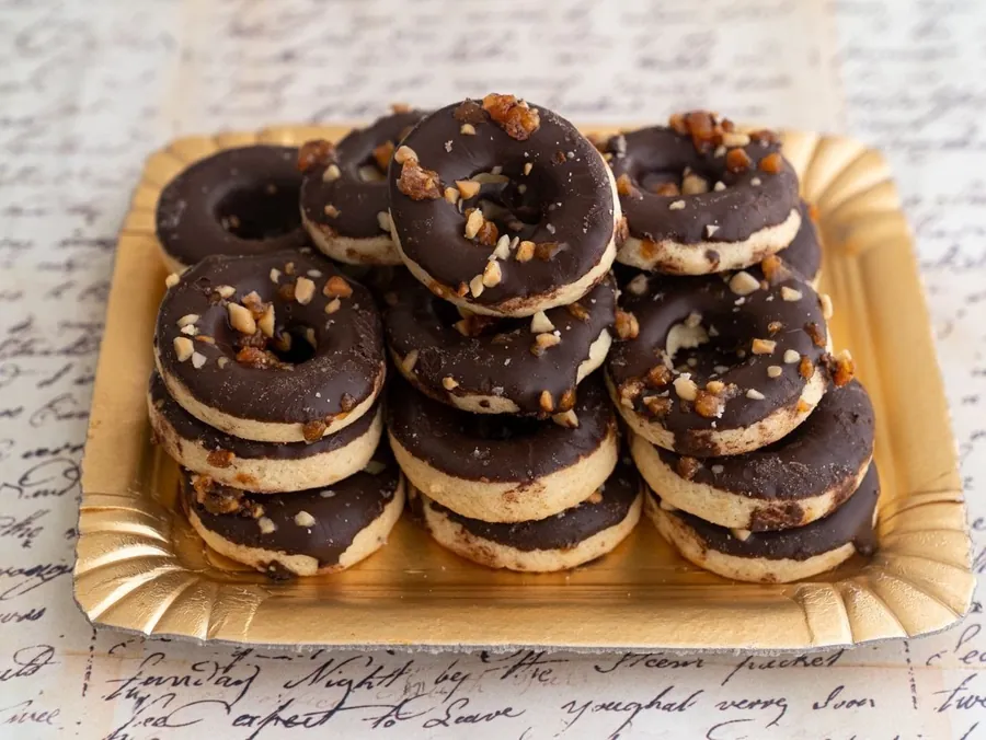 Galletitas bañadas en chocolate con nueces